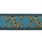 Designer's Shop Jacquard metallic gold Blue Rose Floral ribbon trim, 2" (50mm) x 9 yards, JL 426